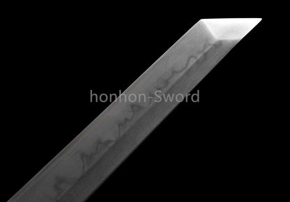 T10 Clay Tempered Japanese Tanto Orange Sword Sharp Abrasive Blade Full Tang