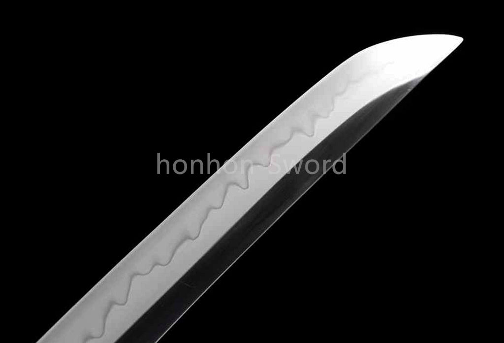 1095 Kohlenstoffstahl Katana Blaue Klinge Japanisches Samurai-Schwert Full Tang Schwarz 