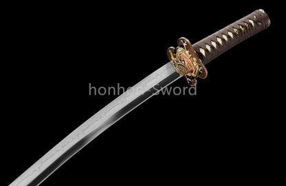 1095 Kohlenstoffstahl Katana Blaue Klinge Japanisches Samurai-Schwert Full Tang Schwarz 