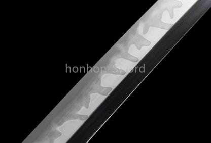 Hadori Polish T10 Clay Tempered Japanese Katana Samurai Sword Full Tang Blue