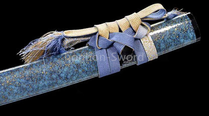 Hadori Polish T10 Clay Tempered Japanese Katana Samurai Sword Full Tang Blue