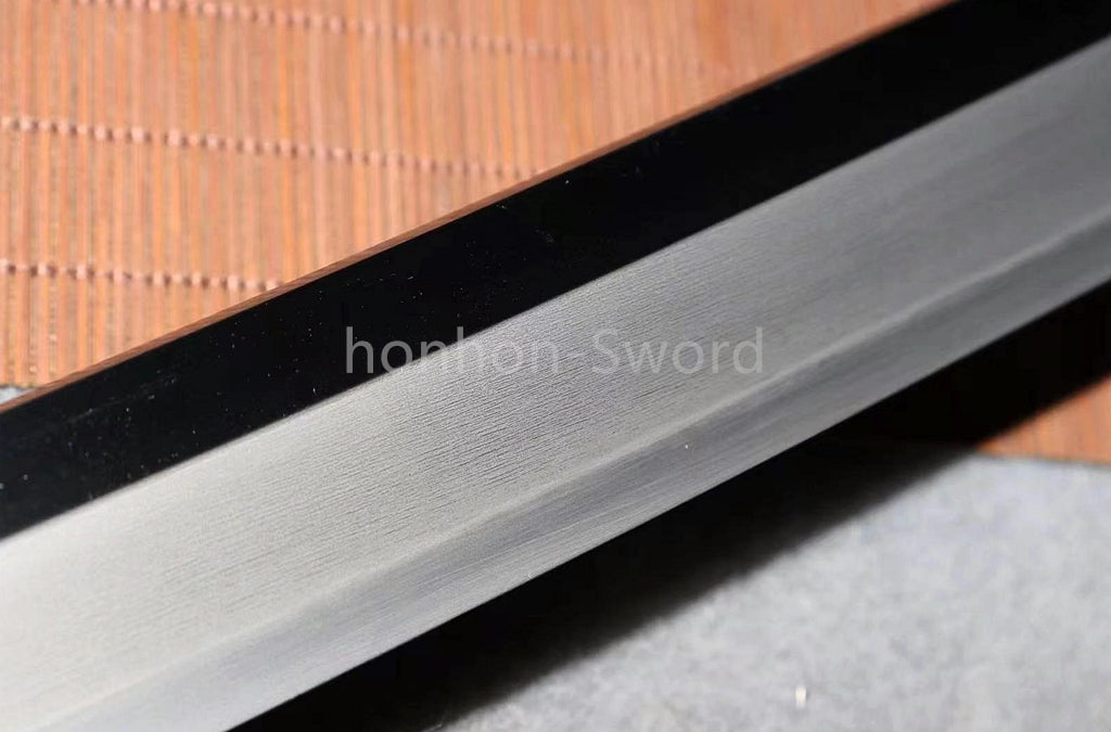 1095 Kohlenstoffstahl Katana Blaue Klinge Japanisches Samurai-Schwert Full Tang Schwarz 