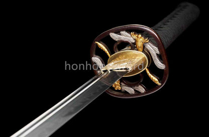 Katana à lame bleue en acier à haute teneur en carbone 1095, épée de samouraï japonais, épée complète noire 