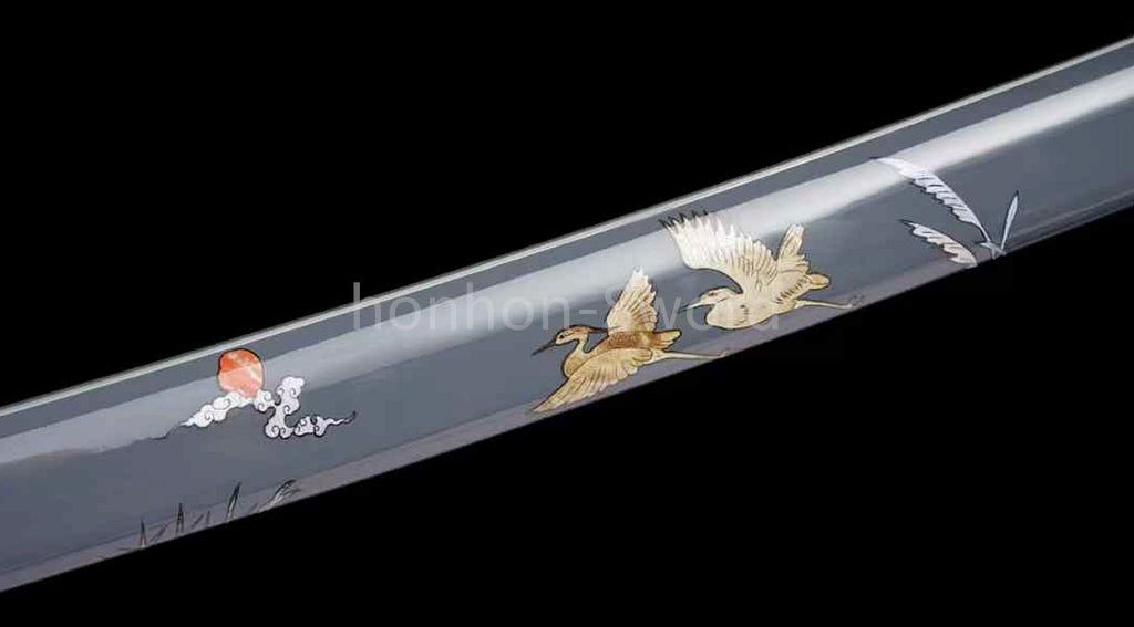 Katana à lame bleue en acier à haute teneur en carbone 1095, épée de samouraï japonais, épée complète noire 