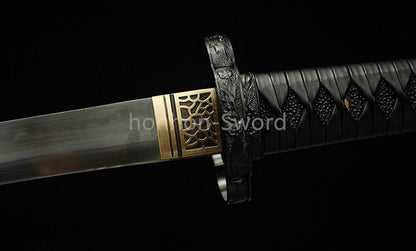 Katana à lame bleue en acier à haute teneur en carbone 1095, épée de samouraï japonais, épée complète noire 