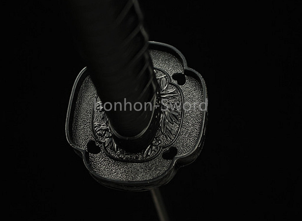 Katana à lame bleue en acier à haute teneur en carbone 1095, épée de samouraï japonais, épée complète noire 