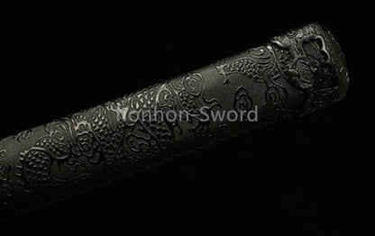 Katana à lame bleue en acier à haute teneur en carbone 1095, épée de samouraï japonais, épée complète noire 