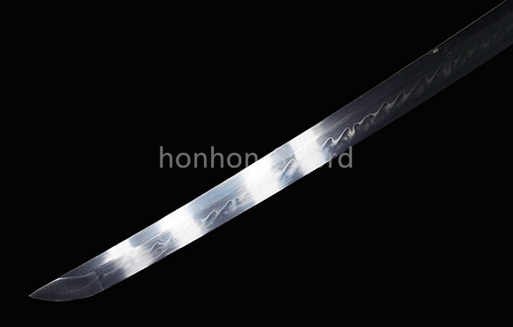 Katana à lame bleue en acier à haute teneur en carbone 1095, épée de samouraï japonais, épée complète noire 