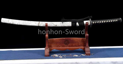 T10 Clay Tempered Katana Brass Tsuba Japanese Samurai Sword Full Tang White