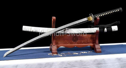 T10 Clay Tempered Katana Brass Tsuba Japanese Samurai Sword Full Tang White