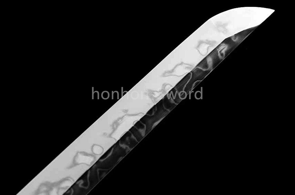 T10 Clay Tempered Katana Brass Tsuba Japanese Samurai Sword Full Tang White