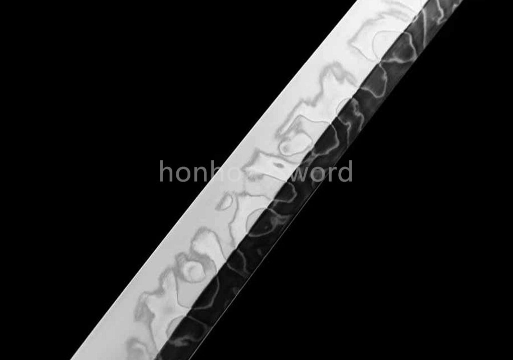 T10 Clay Tempered Katana Brass Tsuba Japanese Samurai Sword Full Tang White