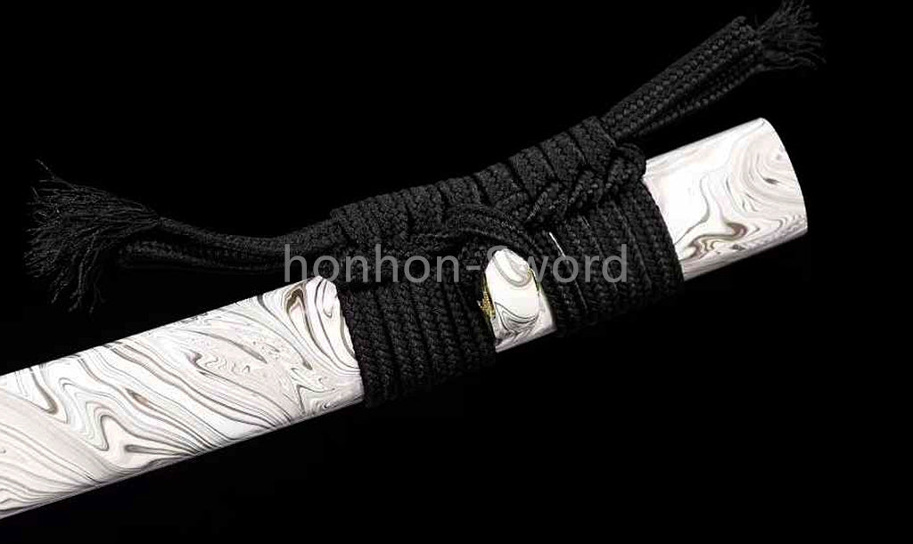 T10 Clay Tempered Katana Brass Tsuba Japanese Samurai Sword Full Tang White