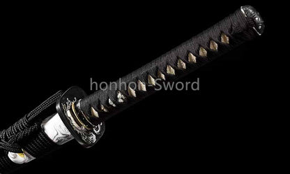 T10 Clay Tempered Katana Brass Tsuba Japanese Samurai Sword Full Tang White