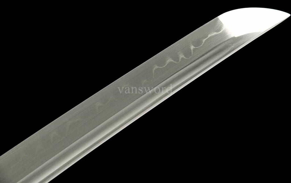 T10 Clay Tempered Japanese Katana Full Tang Sword Iron Tsuba Battle Ready Sharp