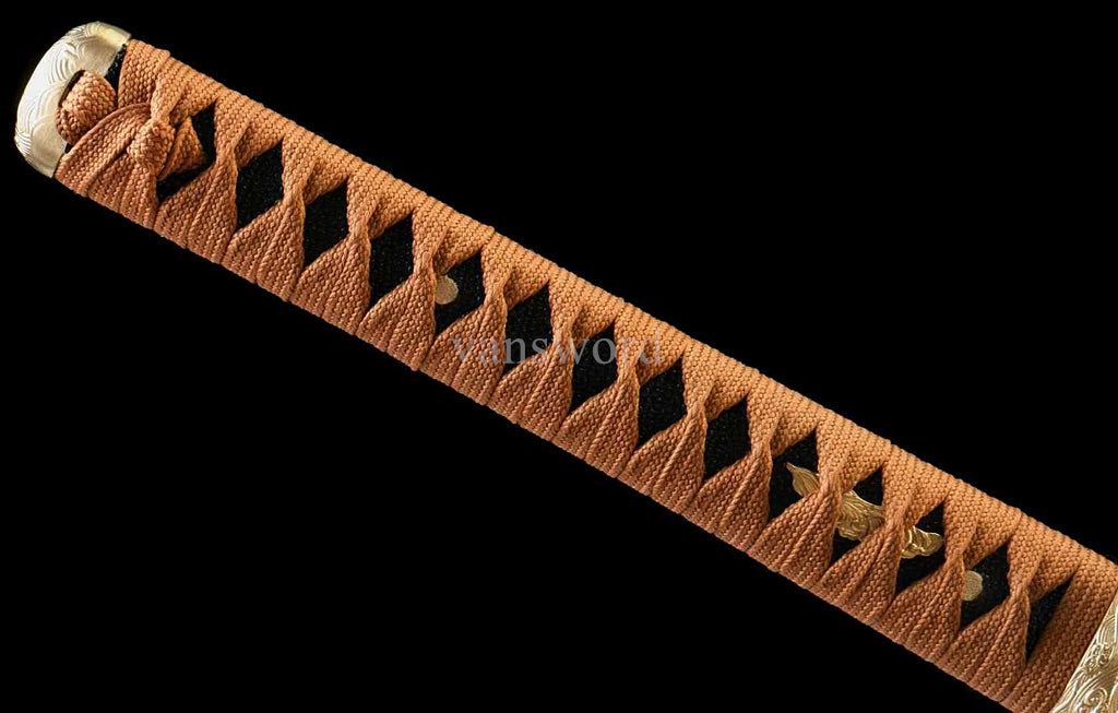 T10 Clay Tempered Japanese Katana Full Tang Sword Iron Tsuba Battle Ready Sharp