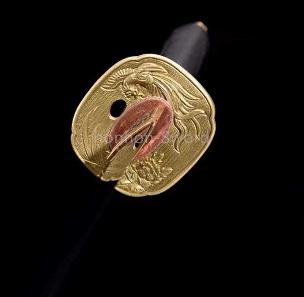 Japanese Katana T10 Clay Tempered Sword Full Rayskin OX Horn Saya Full Tang