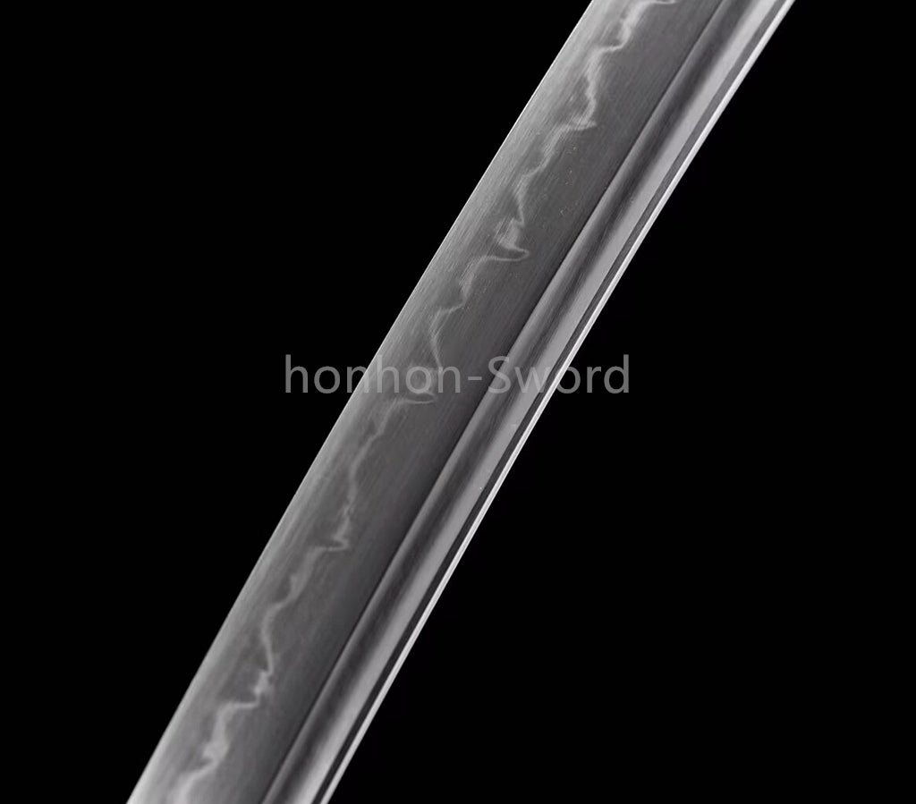 Katana à lame bleue en acier à haute teneur en carbone 1095, épée de samouraï japonais, épée complète noire 