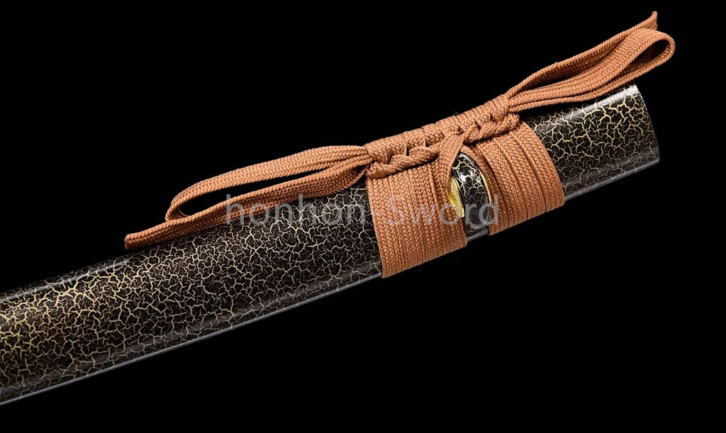 Katana à lame bleue en acier à haute teneur en carbone 1095, épée de samouraï japonais, épée complète noire 