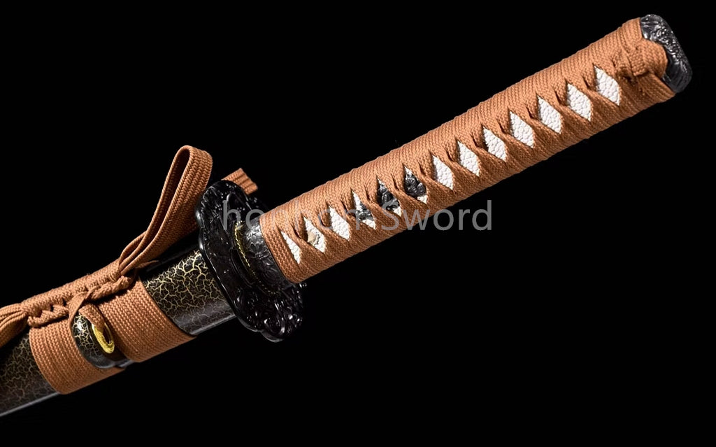 Katana à lame bleue en acier à haute teneur en carbone 1095, épée de samouraï japonais, épée complète noire 