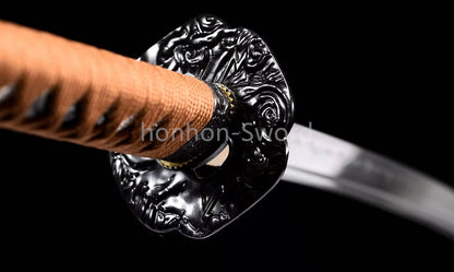 Katana à lame bleue en acier à haute teneur en carbone 1095, épée de samouraï japonais, épée complète noire 