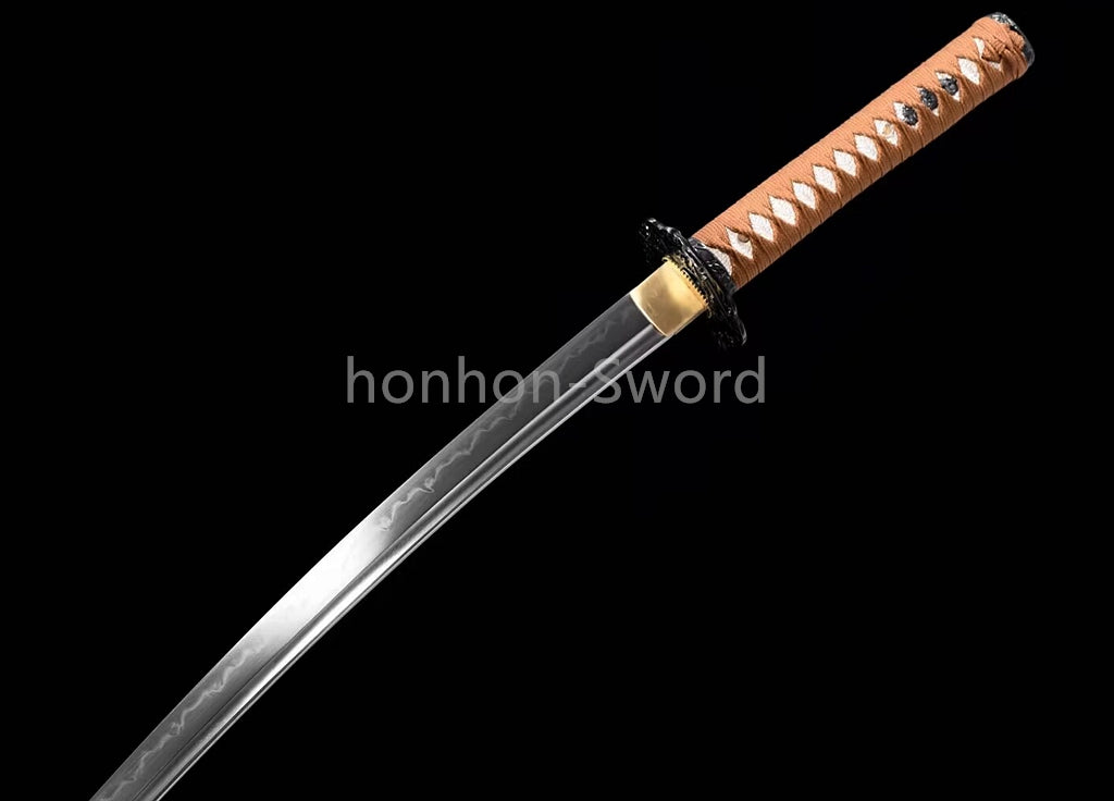 Katana à lame bleue en acier à haute teneur en carbone 1095, épée de samouraï japonais, épée complète noire 