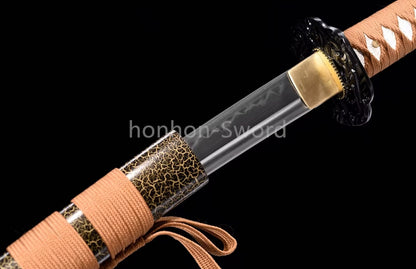 Katana à lame bleue en acier à haute teneur en carbone 1095, épée de samouraï japonais, épée complète noire 