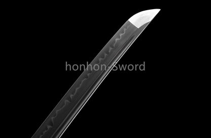 Katana à lame bleue en acier à haute teneur en carbone 1095, épée de samouraï japonais, épée complète noire 