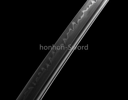 Katana à lame bleue en acier à haute teneur en carbone 1095, épée de samouraï japonais, épée complète noire 