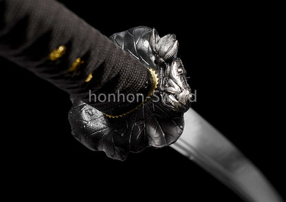 Katana à lame bleue en acier à haute teneur en carbone 1095, épée de samouraï japonais, épée complète noire 