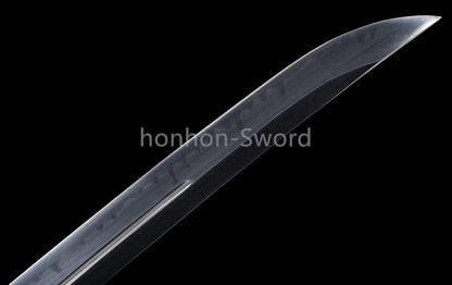 1095 Kohlenstoffstahl Katana Blaue Klinge Japanisches Samurai-Schwert Full Tang Schwarz 