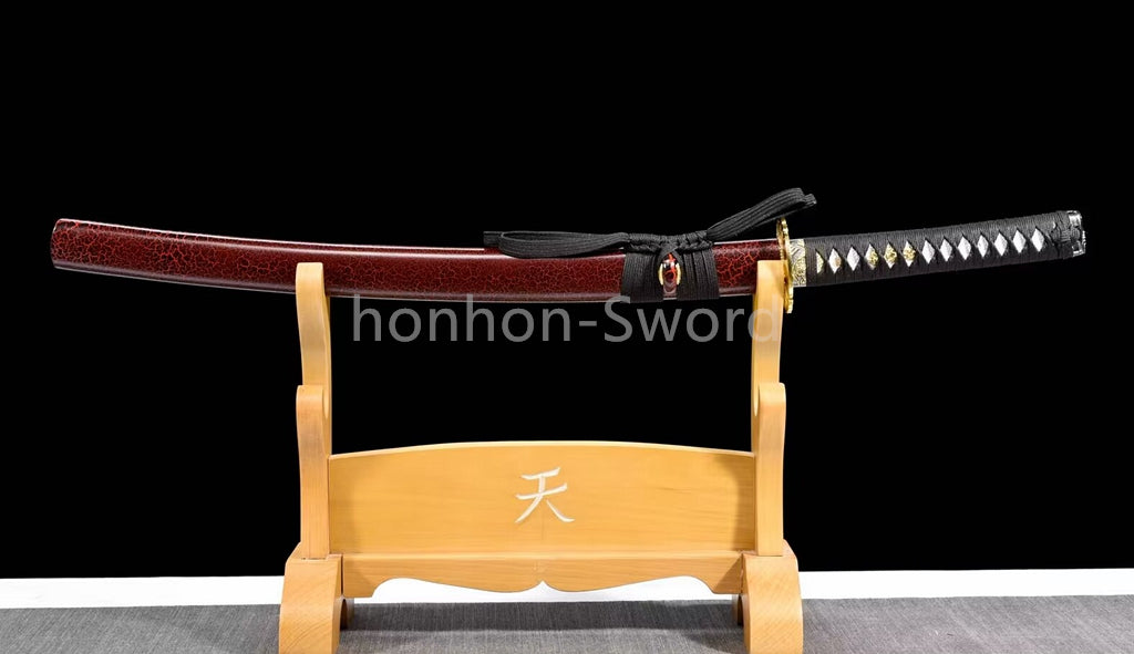 Katana à lame bleue en acier à haute teneur en carbone 1095, épée de samouraï japonais, épée complète noire 