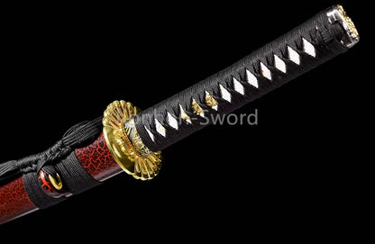 Katana à lame bleue en acier à haute teneur en carbone 1095, épée de samouraï japonais, épée complète noire 