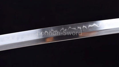1095 Kohlenstoffstahl Katana Blaue Klinge Japanisches Samurai-Schwert Full Tang Schwarz 