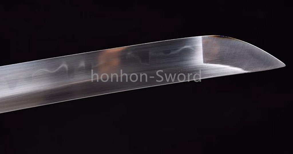 1095 Kohlenstoffstahl Katana Blaue Klinge Japanisches Samurai-Schwert Full Tang Schwarz 