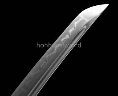 1095 Kohlenstoffstahl Katana Blaue Klinge Japanisches Samurai-Schwert Full Tang Schwarz 