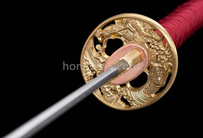 1095 Kohlenstoffstahl Katana Blaue Klinge Japanisches Samurai-Schwert Full Tang Schwarz 