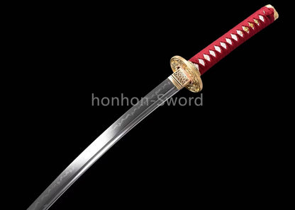 1095 Kohlenstoffstahl Katana Blaue Klinge Japanisches Samurai-Schwert Full Tang Schwarz 