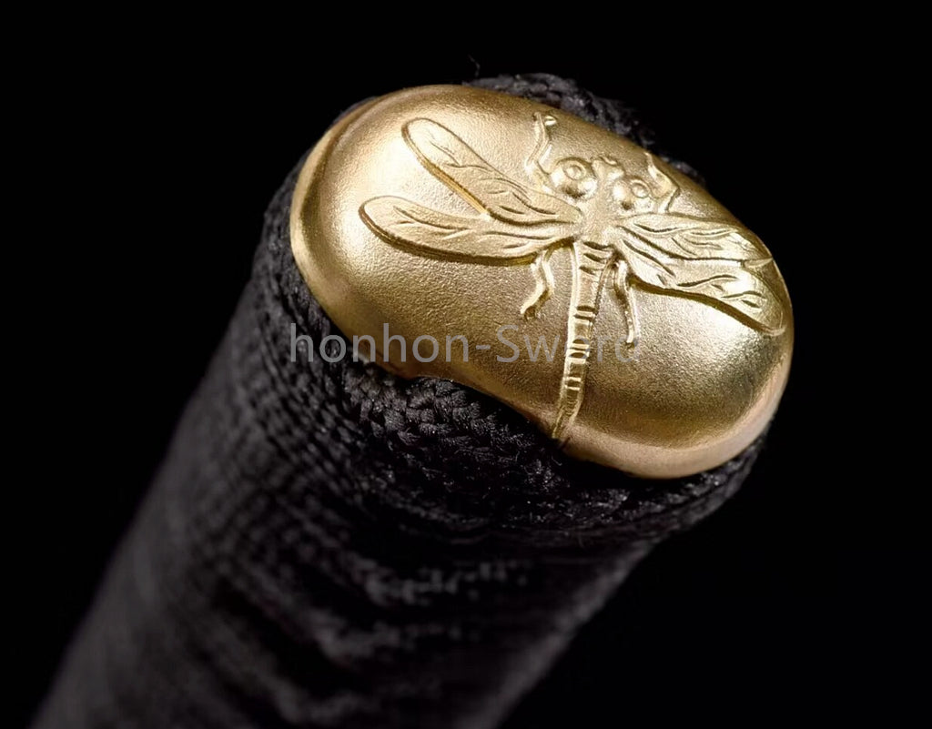 Katana à lame bleue en acier à haute teneur en carbone 1095, épée de samouraï japonais, épée complète noire 