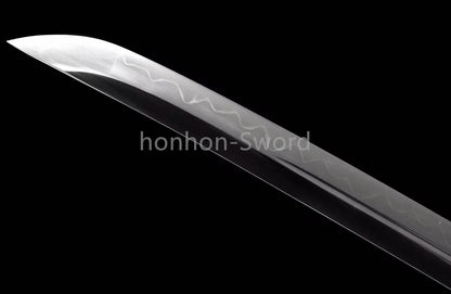 Katana à lame bleue en acier à haute teneur en carbone 1095, épée de samouraï japonais, épée complète noire 