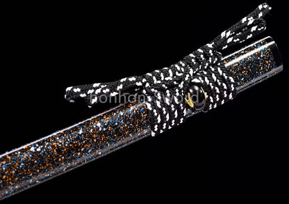 Katana à lame bleue en acier à haute teneur en carbone 1095, épée de samouraï japonais, épée complète noire 