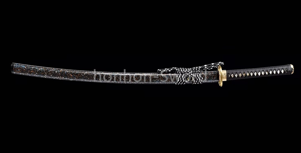 Katana à lame bleue en acier à haute teneur en carbone 1095, épée de samouraï japonais, épée complète noire 
