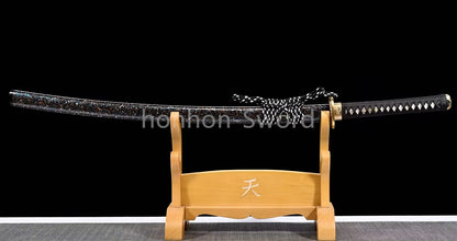 Katana à lame bleue en acier à haute teneur en carbone 1095, épée de samouraï japonais, épée complète noire 