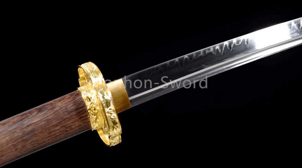 Katana à lame bleue en acier à haute teneur en carbone 1095, épée de samouraï japonais, épée complète noire 