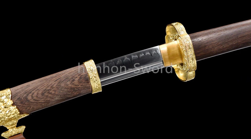 Katana à lame bleue en acier à haute teneur en carbone 1095, épée de samouraï japonais, épée complète noire 