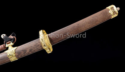 Katana à lame bleue en acier à haute teneur en carbone 1095, épée de samouraï japonais, épée complète noire 