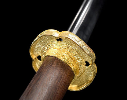 Katana à lame bleue en acier à haute teneur en carbone 1095, épée de samouraï japonais, épée complète noire 