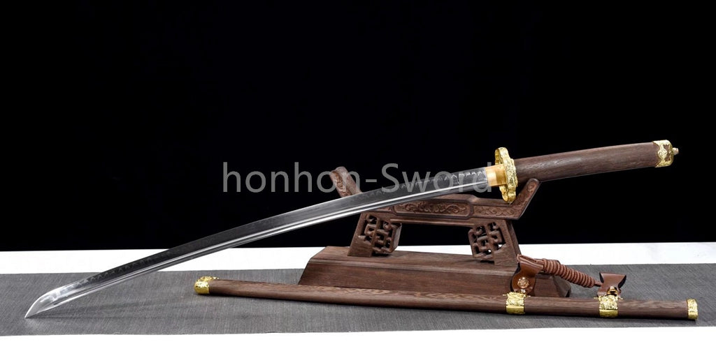 Katana à lame bleue en acier à haute teneur en carbone 1095, épée de samouraï japonais, épée complète noire 