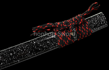 Katana à lame bleue en acier à haute teneur en carbone 1095, épée de samouraï japonais, épée complète noire 