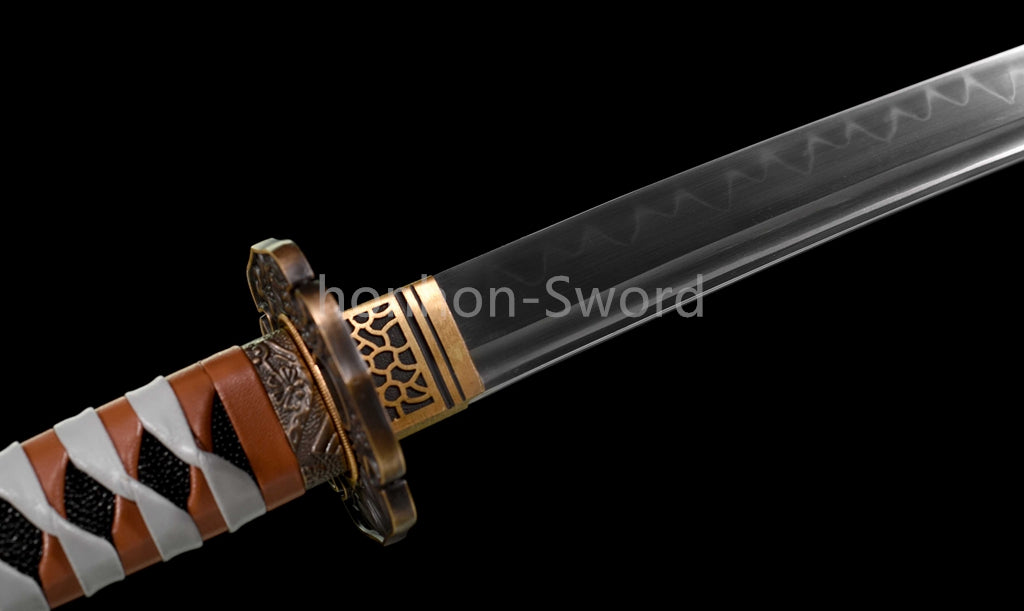 Katana à lame bleue en acier à haute teneur en carbone 1095, épée de samouraï japonais, épée complète noire 